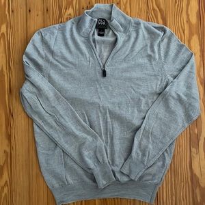 Men’s gray  quarter zip sweater Jos A. Bank Traveler size L